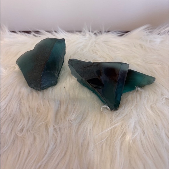 Elegant Teal Glass Art Pieces 1988 Olympics - Picture 4 of 9